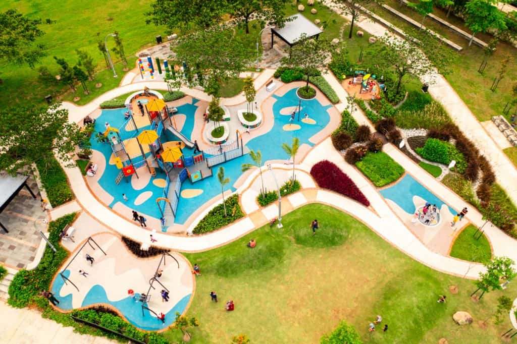 Aerial view of the Inclusive Playground at Elmina City.