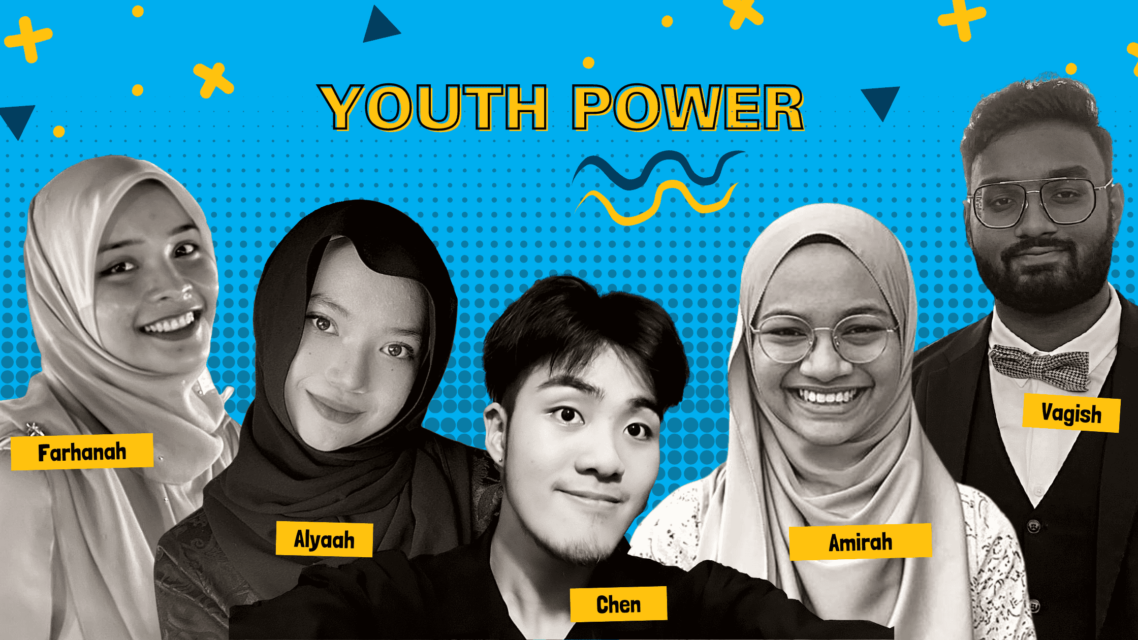 portraits of 5 young Malaysians. Above them is the text "Youth Power".