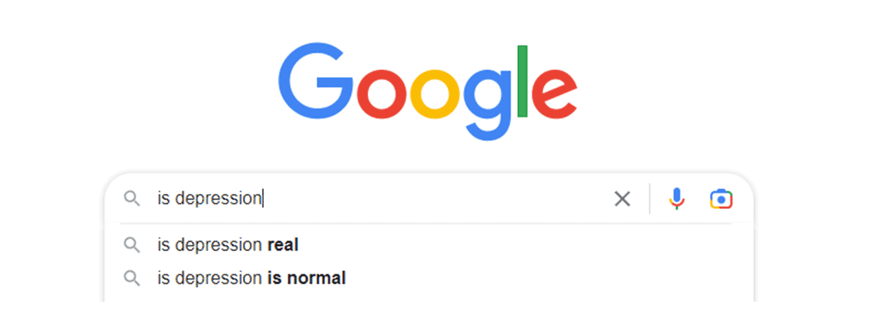 A google search for 'Is depression' ...