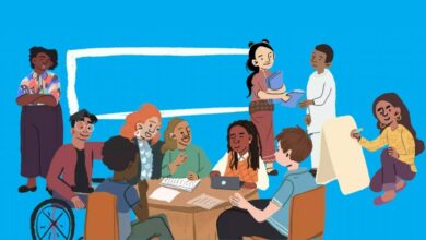 A group of young people taking action.