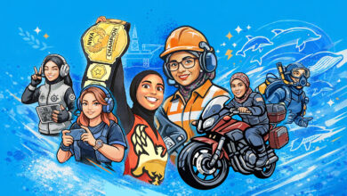 Illustration of women in diverse roles — including sports, engineering, gaming, science and solo travel.