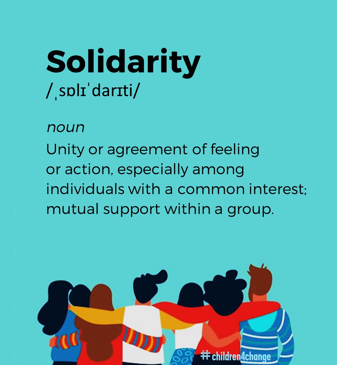 a poster with a definition of solidarity.